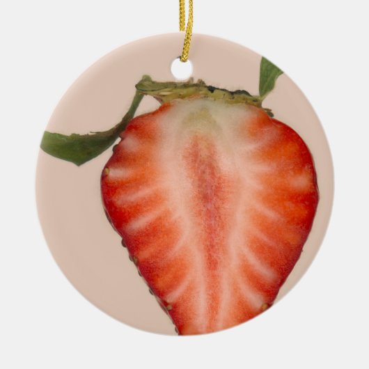 食品 - 果物 - イチゴのスライス セラミックオーナメント (正面)