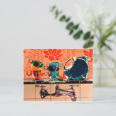 食器とキッチンシンク ポストカード (スタンド正面)