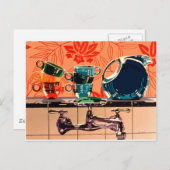 食器とキッチンシンク ポストカード (正面/裏面)