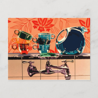 食器とキッチンシンク ポストカード