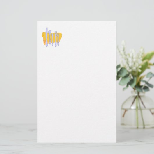 食器とナプキンの無定置文房具 便箋 (スタンド正面)