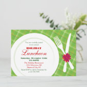 食器セットの休日の夕食の招待状 招待状 (スタンド正面)