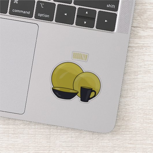 食器セット漫画イラストレーション シール (詳細)