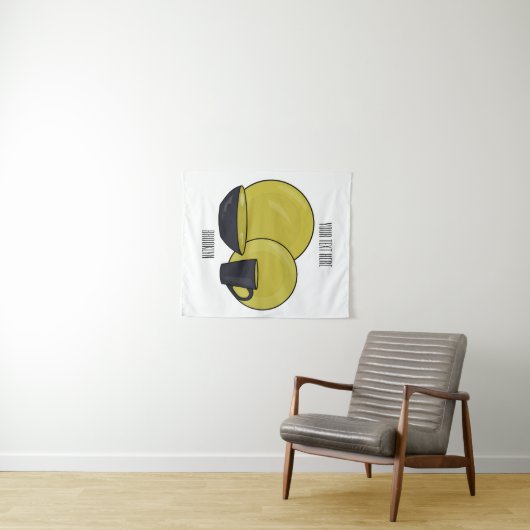 食器セット漫画イラストレーション タペストリー (インサイチュ(横))