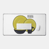 食器セット漫画イラストレーション デスクマット (キーボード&マウス)