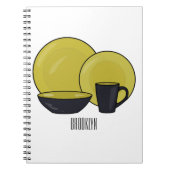 食器セット漫画イラストレーション ノートブック (正面)