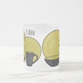 食器セット漫画イラストレーション フロストグラスマグカップ (中央)