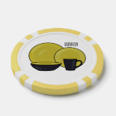 食器セット漫画イラストレーション ポーカーチップ (シングル)