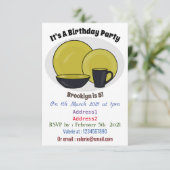 食器セット漫画イラストレーション 招待状 (スタンド正面)