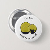 食器セット漫画イラストレーション 缶バッジ (正面&裏面)