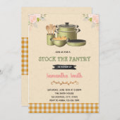 食器室のブライダルシャワーの招待を受け取る 招待状 (正面/裏面)