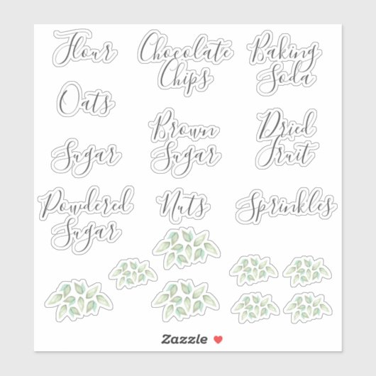 食器室ベーキングステープルラベル シール (シート)