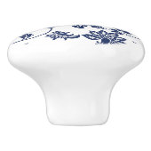 食器棚/ドアセラミックノブフランスの – 青/白 セラミックノブ (側面)