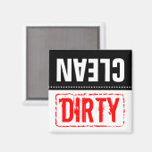 食器洗浄機マグネット | 清潔な食器または汚れた食器 マグネット (正面/裏面)