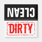 食器洗浄機マグネット | 清潔な食器または汚れた食器 マグネット (正面)