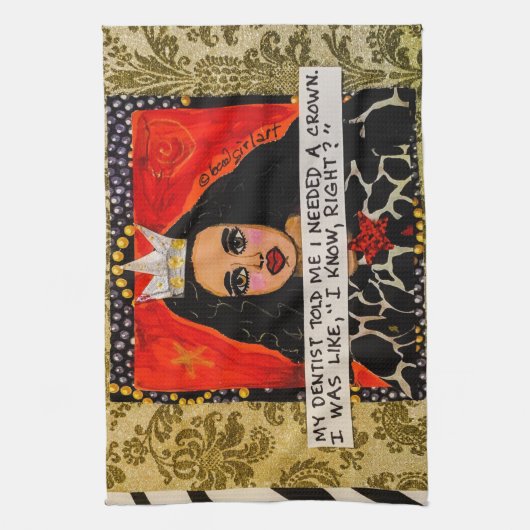 食器用タオル – 私の歯科医は私は王冠と必要だと言った キッチンタオル (縦)