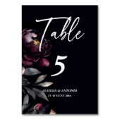 食器結婚の濃いパーソナライズされたムーディー牡丹 テーブルナンバー (裏面)