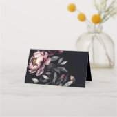 食器結婚の濃いパーソナライズされたムーディー牡丹 プレイスカード (裏面)