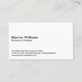 食器類とガラス製品 | レストラン 名刺 (裏面)