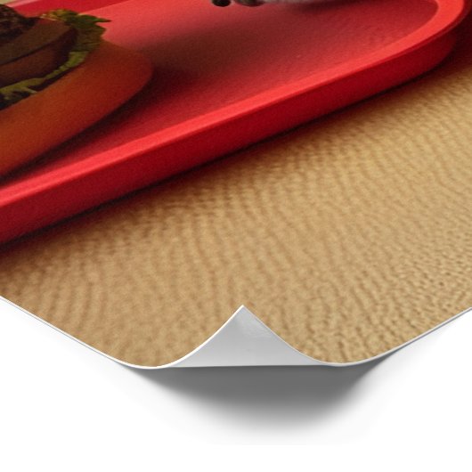 食堂でかわいい犬 ポスター (角)