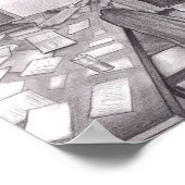 食堂のテーブルのそばに立つ大人の白人 ポスター (角)