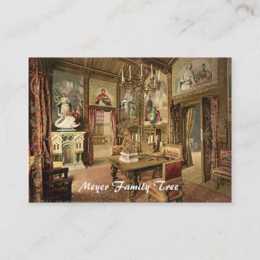 食堂、ノイシュヴァンシュタイン城の城、ドイツ 名刺 (正面)