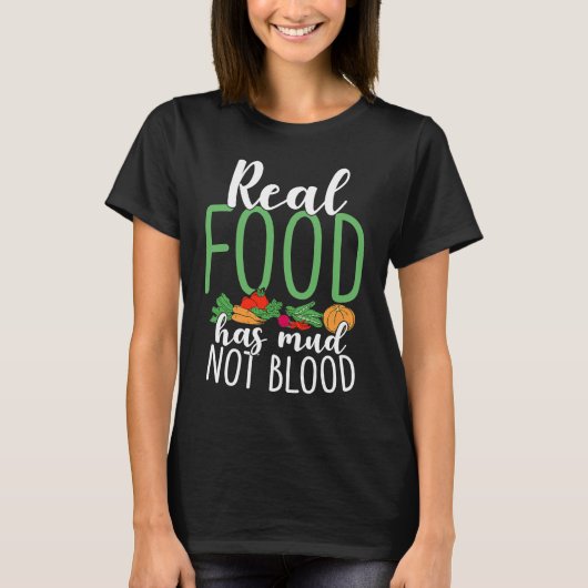 食実在べ物が泥ベジタリアンビーガン健康ベジタ Tシャツ (正面)