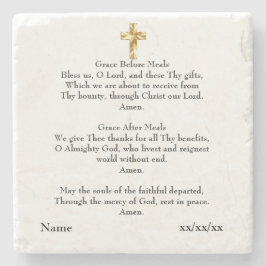 食後の恩寵カトリックの贈り物パーソナライズされた ストーンコースター