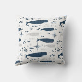 食感のあるマッコウクジラ白ブルー クッション (裏面)