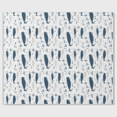 食感のあるマッコウクジラ白ブルー ラッピングペーパー (フラット)