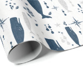 食感のあるマッコウクジラ白ブルー ラッピングペーパー (ロールコーナー)