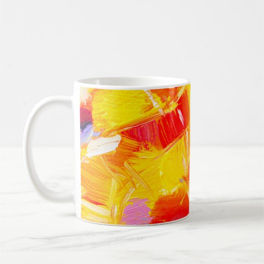 食感油塗り果絵画実カラフル コーヒーマグカップ (左)