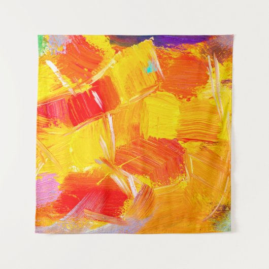 食感油塗り果絵画実カラフル タペストリー (正面)