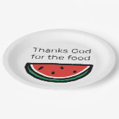 食感謝してい物のスイカのパーティーの神 ペーパープレート (アングル)