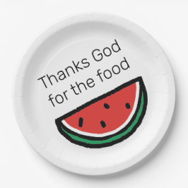食感謝してい物のスイカのパーティーの神 ペーパープレート