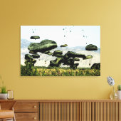 食料と水の束は空気が届く キャンバスプリント (インサイチュ (リビング))