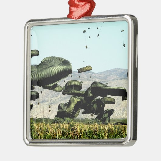 食料と水の束は空気が届く メタルオーナメント (左)