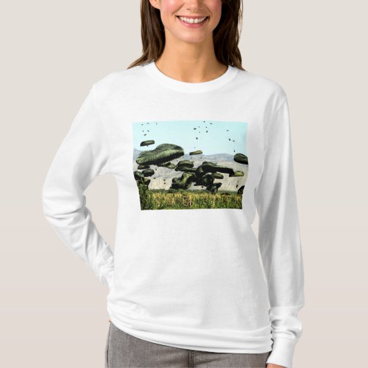 食料と水の束は空気が届く Tシャツ (正面)