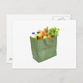 食料品でいっぱいの再利用可能なショッピングバッグ ポストカード (正面/裏面)