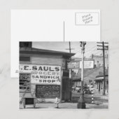 食料品とサンドイッチの店 1934年 ポストカード (正面/裏面)