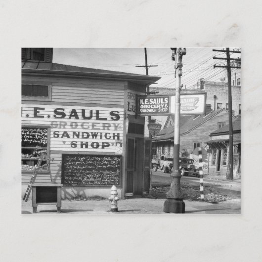 食料品とサンドイッチの店 1934年 ポストカード (正面)