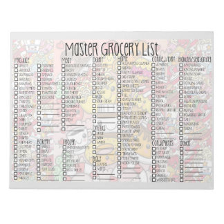 食料品のマスターリストパッド ノートパッド
