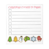 食料品のリストを作るためのクリスマスクッキー ノートパッド (正面)