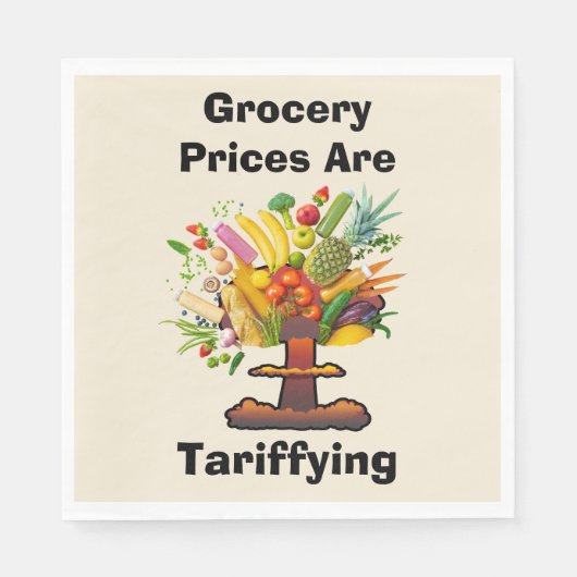 食料品の値段が値上がりしている スタンダードランチョンナプキン (正面)