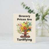 食料品の値段が値上がりしている ポストカード (スタンド正面)