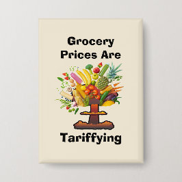 食料品の値段が値上がりしている 缶バッジ