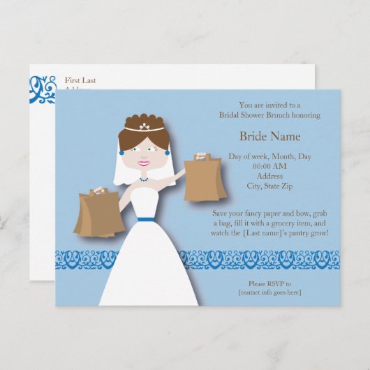 食料品ウェディングシャワー招待状 インビテーションポストカード (正面/裏面)