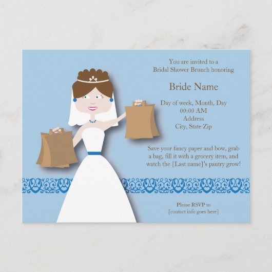 食料品ウェディングシャワー招待状 インビテーションポストカード (正面)