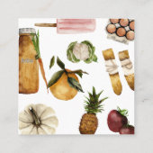 食料品オーガニック店の水色モダン スクエア名刺 (裏面)