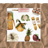 食料品オーガニック店の水色モダン スクエア名刺